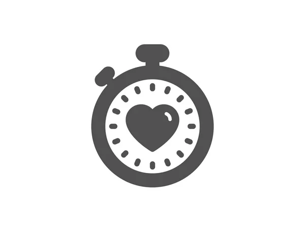 Heart Timer Simple Icon Love Symbol Valentines Day Stopwatch Sign — Stock Vector