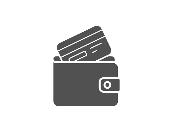 Plånbok Med Kreditkort Enkel Ikon Kontanta Pengar Tecken Betalnings Metod — Stock vektor