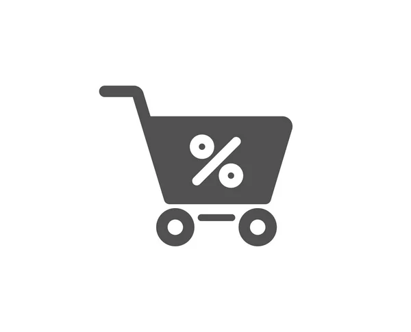 Shopping Cart Percentage Simple Icon Online Buying Sign Supermarket Basket — Stock Vector