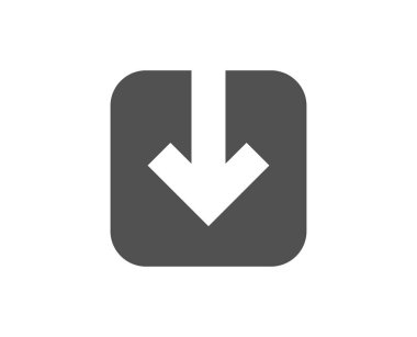 Yük belge basit simgesi. Ok ucu sembol indir. Yön veya işaretçi işaret. Vektör