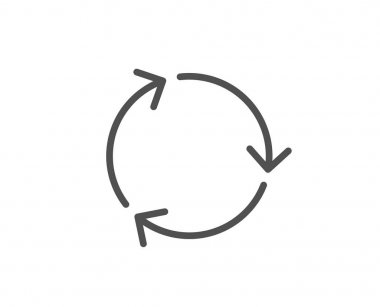 Geri dönüşüm ok çizgi simgesi. Atık geri dönüşüm sembolü. Azaltmak ve işareti yeniden kullanabilirsiniz. Vektör