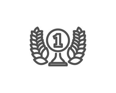 Edebiyat Ödülü satırı simgesi. Kazanan ödül sembolü. Defne çelengi işareti ile ödül. Vektör