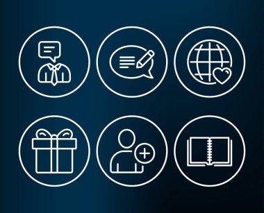 Sevgililer, Doppio ve grafik simgeler kümesi. Adam aşk ve fikir işaretleri doğrulayın. Mektup, kahve içmek, sunu grafik seviyorum. Seçilen seçenek, romantik insanlar, profesyonel bir iş. Düzenlenebilir inme. Vektör