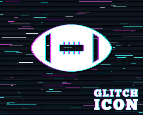 Glitch Effekt Ikone Des Amerikanischen Fußballs Mannschaftssport Spiel Symbol Hintergrund — Stockvektor