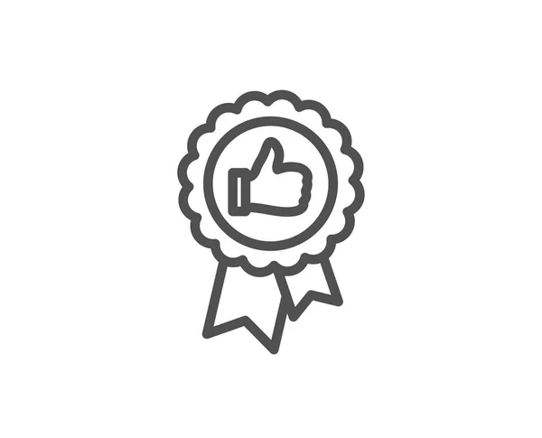 Ikona Čáry Pozitivní Zpětnou Vazbu Cena Medaile Symbol Odměna Znamení — Stockový vektor