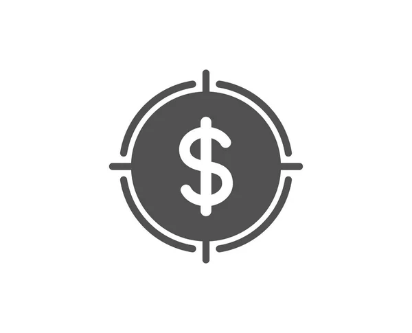 Alvo Com Dólar Ícone Simples Vetor Ilustração — Vetor de Stock