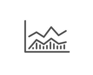 Çizgi grafik simgesini, vektör, illüstrasyon