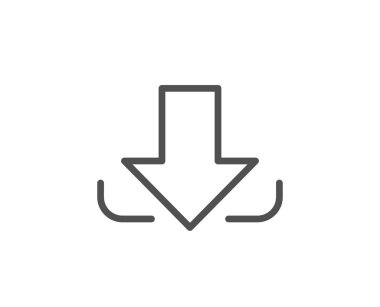 Ok satırı simgesi, vektör çizim beyaz arka plan üzerinde download