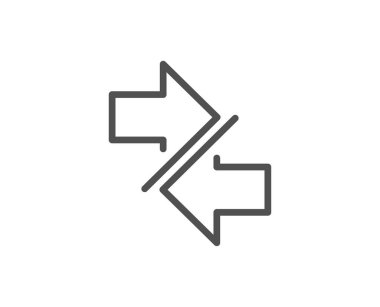 Oklar satırı simgesi, vektör çizim beyaz arka plan üzerinde senkronize