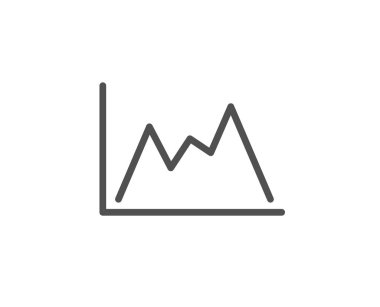 Çizgi grafik simgesini, beyaz arka plan üzerinde vektör çizim