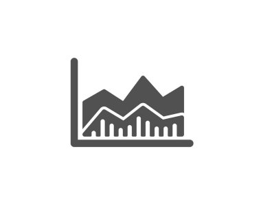 Çizgi grafik simgesini, beyaz arka plan üzerinde izole vektör çizim