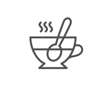 Kaşık satırı simgesi, beyaz arka plan üzerinde vektör çizim ile Kupası