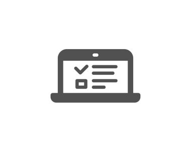 Online Eğitim basit simgesi, beyaz arka plan üzerinde izole vektör çizim