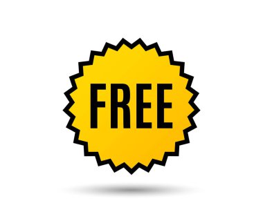 Ücretsiz simgesi renkli simge, beyaz arka plan üzerinde izole vektör çizim