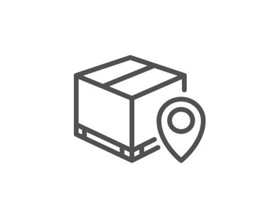 Satırı simgesi, izleme parsel vektör çizim beyaz arka plan üzerinde