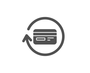 Kredi kartı basit simgesi, beyaz arka plan üzerinde izole vektör çizim