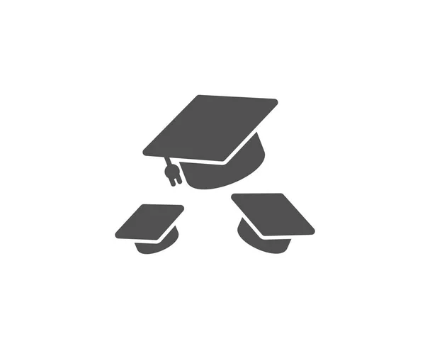 Caps Graduação Ícone Simples Ilustração Vetorial Isolado Fundo Branco — Vetor de Stock