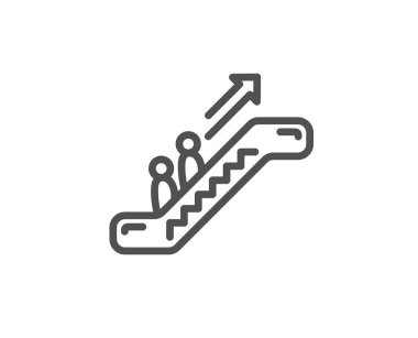 Yürüyen merdiven satırı simgesi, beyaz arka plan üzerinde vektör çizim