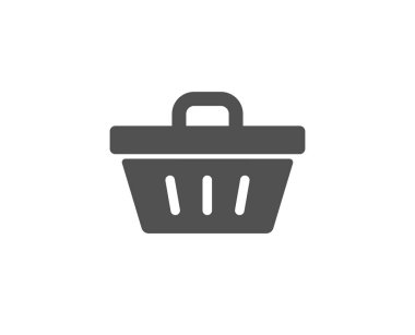 Alışveriş sepeti basit simgesi, illüstrasyon izole beyaz arka plan üzerinde vektör