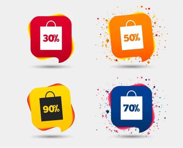 Sale Bag Tag Icons Colorful Icons Vector Illustration Isolated White — Stock Vector