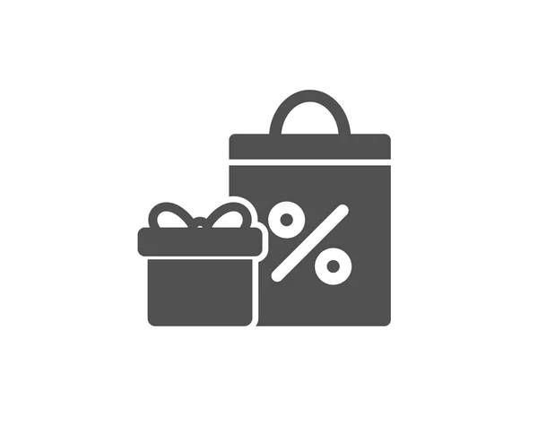 礼品盒带购物袋简单图标 矢量插图隔离在白色背景上 — 图库矢量图片