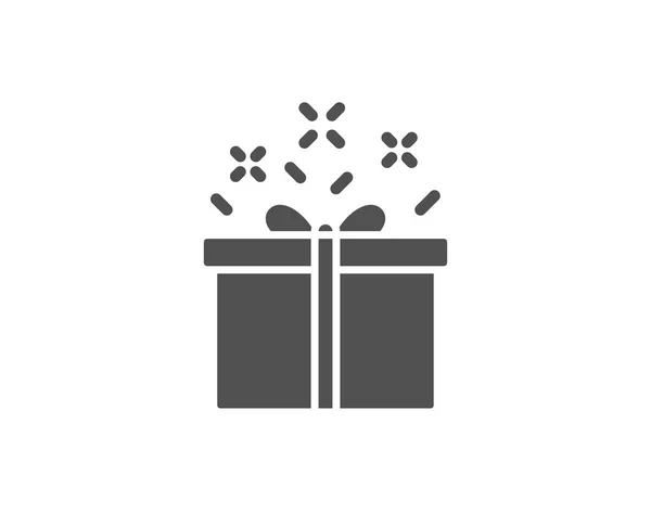 Caja de regalo icono simple. Signo actual . — Vector de stock