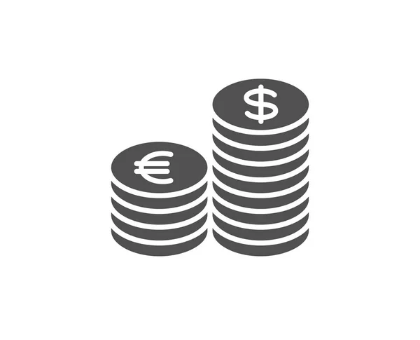 Monnaies argent icône simple . — Image vectorielle