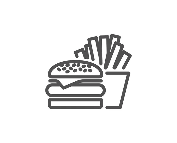 Burger dengan ikon kentang goreng - Stok Vektor