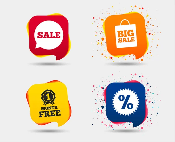 Sale speech bubble icons — Stock Vector