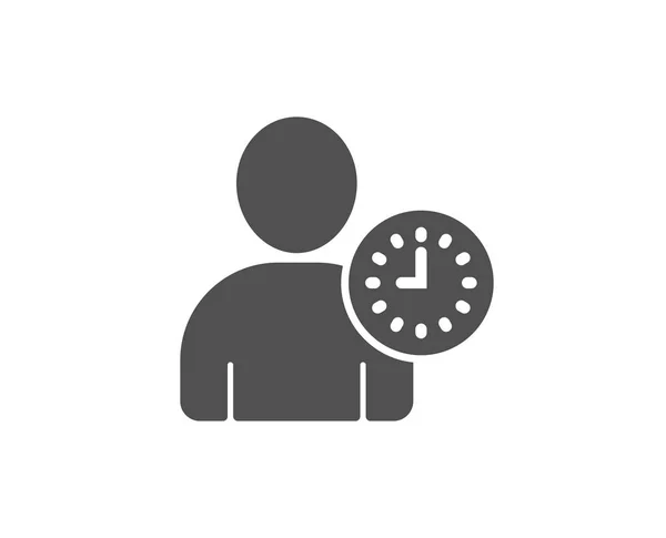 Usuario con el icono del reloj simple . — Archivo Imágenes Vectoriales