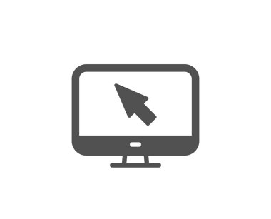 Bilgisayar fare imleci ile beyaz arka plan üzerinde oturum