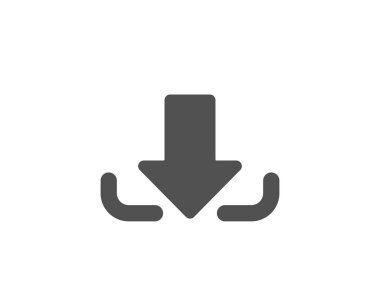 Basit ok simgesi beyaz arka plan üzerinde download