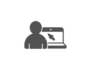 Online Eğitim basit simgesi beyaz arka plan üzerinde