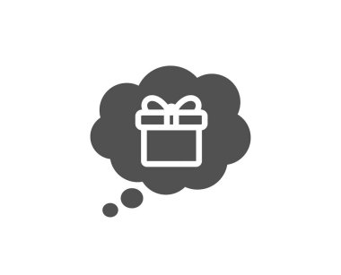 Hediye kutusu basit simge rüya bulut beyaz arka plan üzerinde 