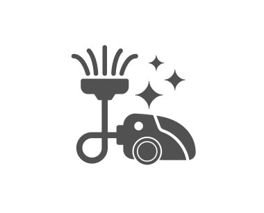 Beyaz arka plan basit simgesine elektrikli süpürge