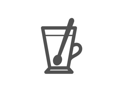 Beyaz zemin üzerine kaşık basit simgesiyle Kupası 