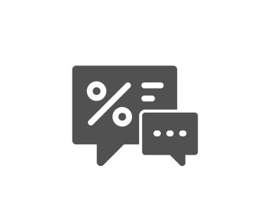 Konuşma balonu basit simgesinin beyaz arka plan üzerinde alışveriş 