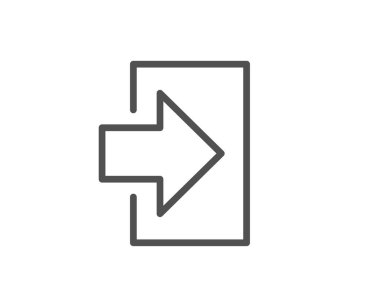 Giriş ok satırı simgesi beyaz arka plan üzerinde