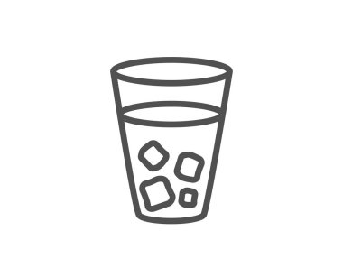 Beyaz arka plan üzerinde buz çay satırı simgesi 