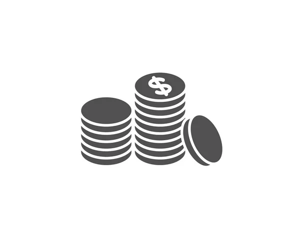 Νομίσματα Χρήματα Απλή Εικόνα Άσπρο Φόντο — Διανυσματικό Αρχείο