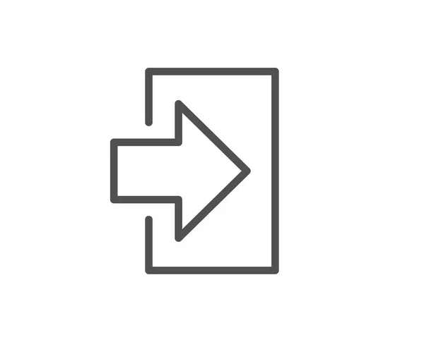 Login Arrow Line Icon White Background — Stock Vector