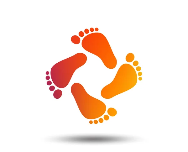 Baby Footprints Icon Blurred Colourful Gradient — Stock Vector