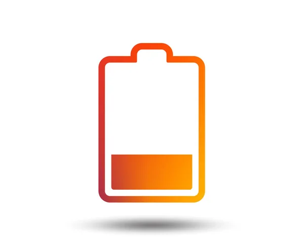 Battery Low Level Sign Icon Blurred Colourful Gradient — Stock Vector