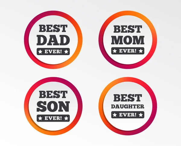 Best Mom Dad Son Daughter Icons Blurred Colourful Gradient — Stock Vector