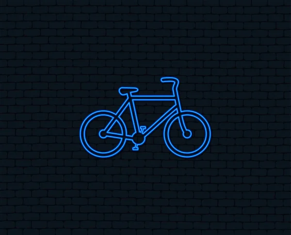 Bicycle Sign Icon Neon Light — Stock Vector