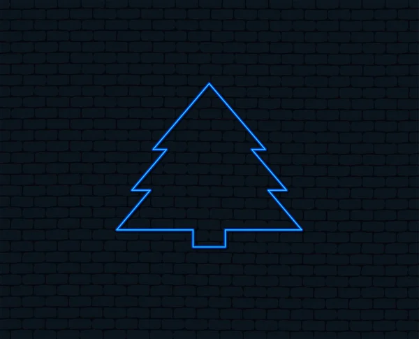 Vánoční Stromeček Ikona Podepsat Neon Light — Stockový vektor