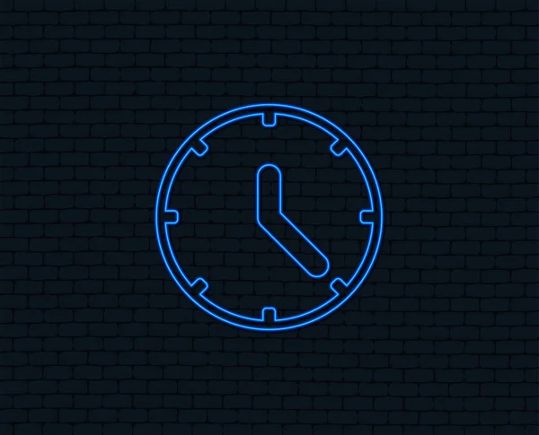 Symbole Horloge Mécanique Avec Lumière Néon — Image vectorielle