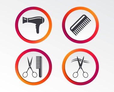 Kuaför kutsal kişilerin resmi ile bulanık renkli gradyan.