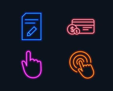 Düzenle belgenin seti, işaretini tıklatın, Tıklat ve ödeme yöntemi simgeler el.