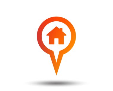 Harita işaretçi ev işareti simgesi.